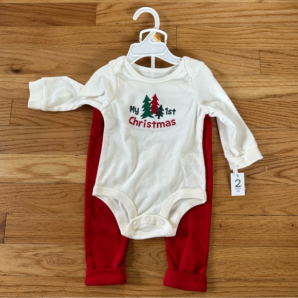 NWT Lullaby Lane My 1st Christmas Baby Outfit Sz 3-6 months - Picture 5 of 7